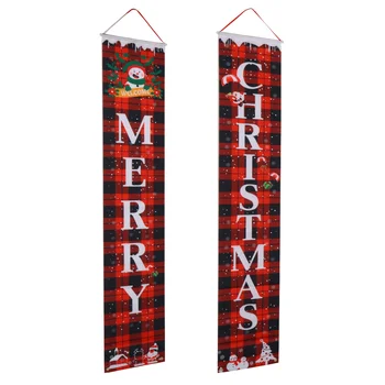 

1 Pair Christmas Couplets Adornment Hanging Banners Wall Banners Decoration