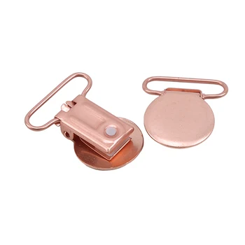 

Personalized Round Shaped Pacifier Clip Baby Teething Accessories Rose Gold Clip Nipple Clasps Toy DIY Bead Cloth Tool 10pcs