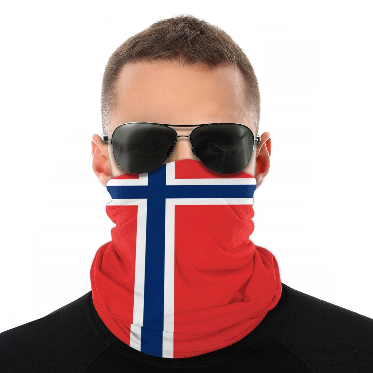 mens white scarf Norwegian Flag Of Norway Scarves Half Face Mask Men Women Halloween Neck Warmer Tubular Bandanas Dustproof Headband Biking Hikin mens blanket scarf