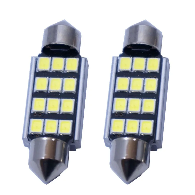 size 39mm 12smd 2шт 31 мм 36 мм 39 мм 41 мм SMD 2835 Светодиодный белый купол гирлянда Автомобильный свет CANBUS без ошибок C5W светодиодный Автомобильная лампочка Интерьер Свет 12 В - Испускаемый цвет: size 39mm 12smd