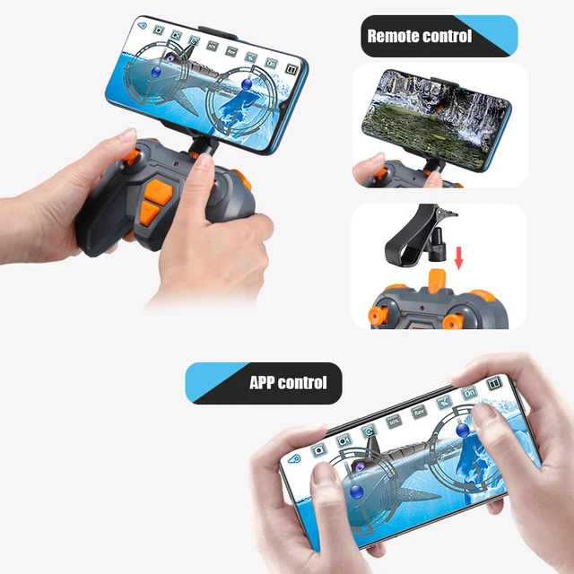 Rc Remote Control Shark Toy 480p Hd Camera App Control Animals Robots Model Bath Tub Pool Electric Sharks Toys For Kids Boys 4