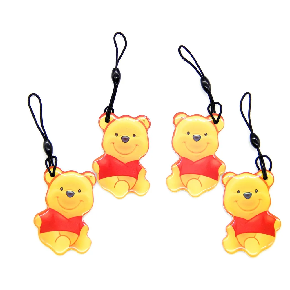

1pcs 125khz T5577 T5557 T5200 Little Bear Pattern Keyfob Tags Blank Replicable Writable RFID Key Fobs Proximity Access Tags
