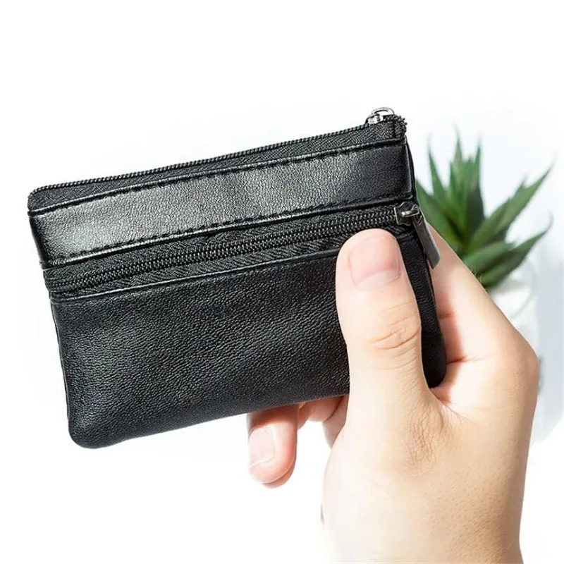Women Men Coin Purse Coin Wallet Change Bag Zipper Money Bags Children Mini Wallets Leather Key Holder