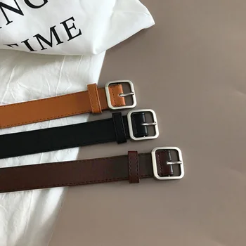 

Women Belt Vintage Buckle Waist Strap Waistband Pin Buckle Belts for Jeans Dress Shorts Ladies Fashion Belt Camel Coffee Black