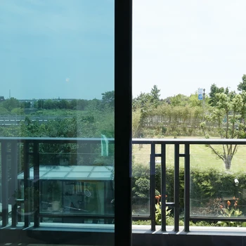 

SUNICE 0.9x2m Home Decor Window Film Green&Silver Office Building Window Tints Film Decoration Commercial Pravicy Glass Stikcers