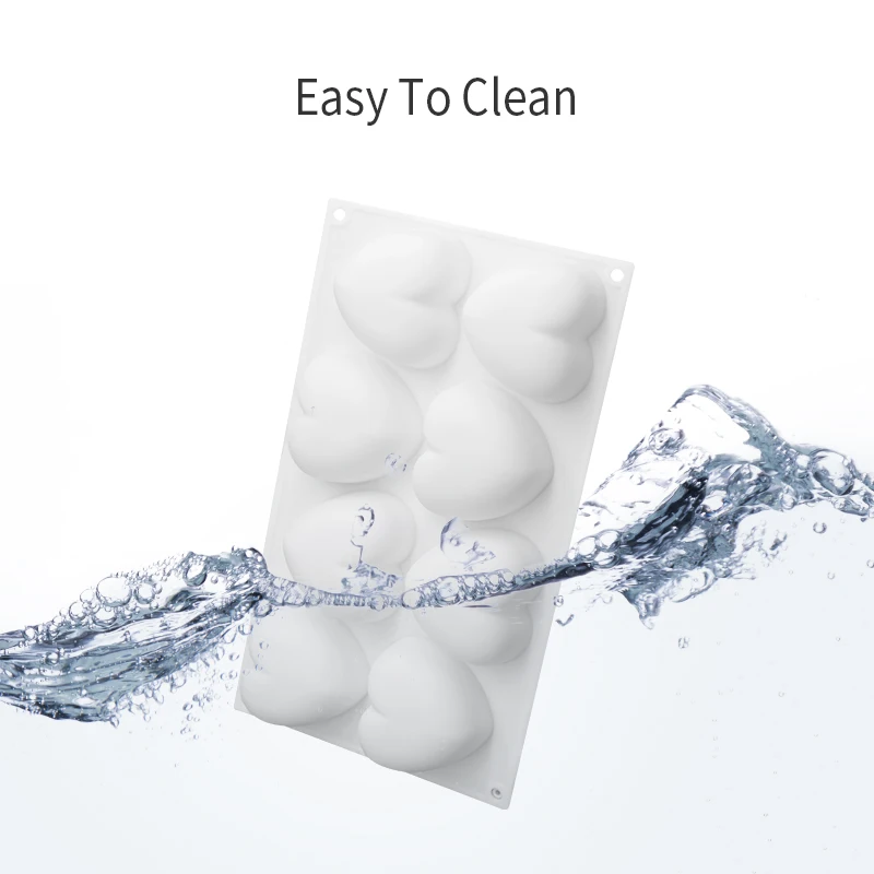 8 Heart Shape Silicone Cake Molds French Dessert Mousse Baking Form Moulds Chocolate Jelly Mold Cake Decoration Tool