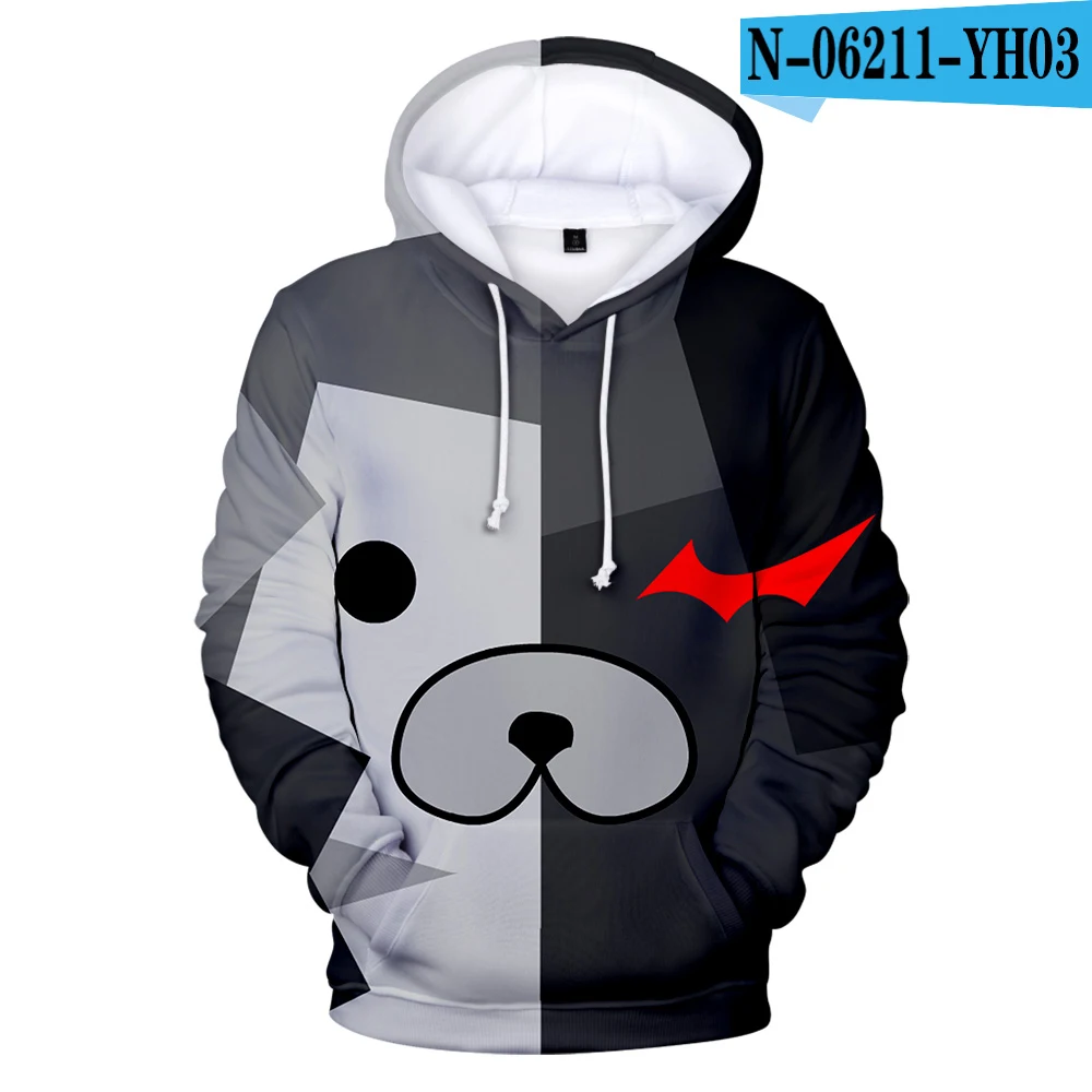 Monokuma/толстовки с 3D принтом для мужчин и женщин; модные детские толстовки в стиле хип-хоп; горячая распродажа; осенние пуловеры с 3d принтом monokuma для мальчиков и девочек - Цвет: 3D