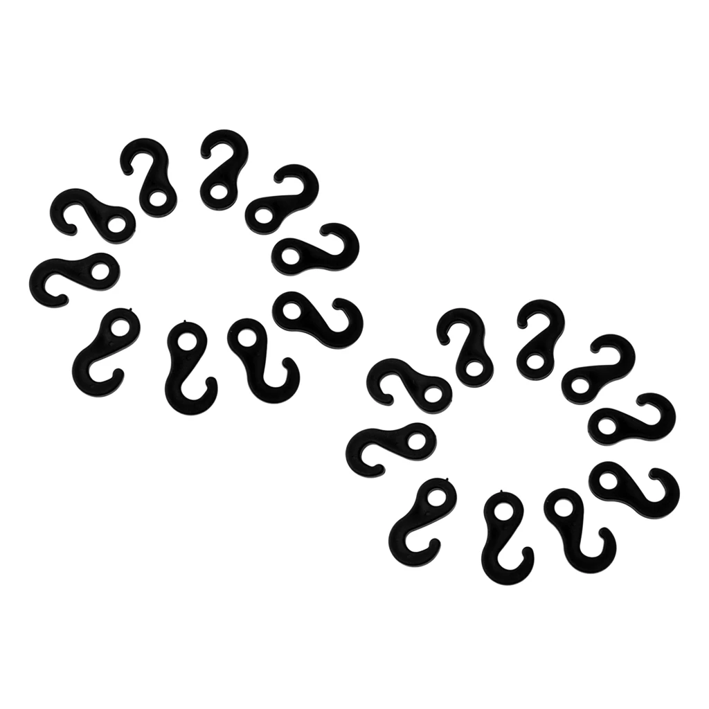 20 Pcs Heavy Duty Plastic Hook For Fasten Camping Tent Bungee Cord End 20 Pcs Heavy Duty Plastic Hook For Fasten Camping Tent Bungee Cord End