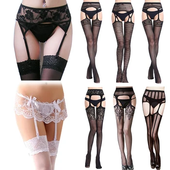 

Sexy Lace Stockings Tights Women Sheer Lace Floral Top Thigh High Over The Knee Socks Female Stocking Hosiery Erotic Lingerie