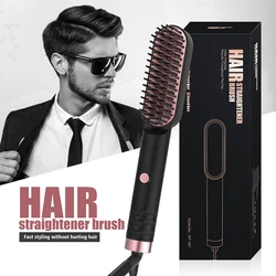 Professional Beard Straightener Brush Hairdressing Comb Multifunctional Man Woman Hair Straightening Brush Beard Electric Comb