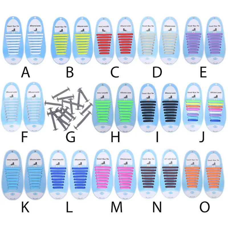 

16Pcs Adult Kid Lazy No Tie Silicone Shoelaces Waterproof Elastic Wash-Free Rainbow Shoe Laces for Casual Sneakers Running Boots