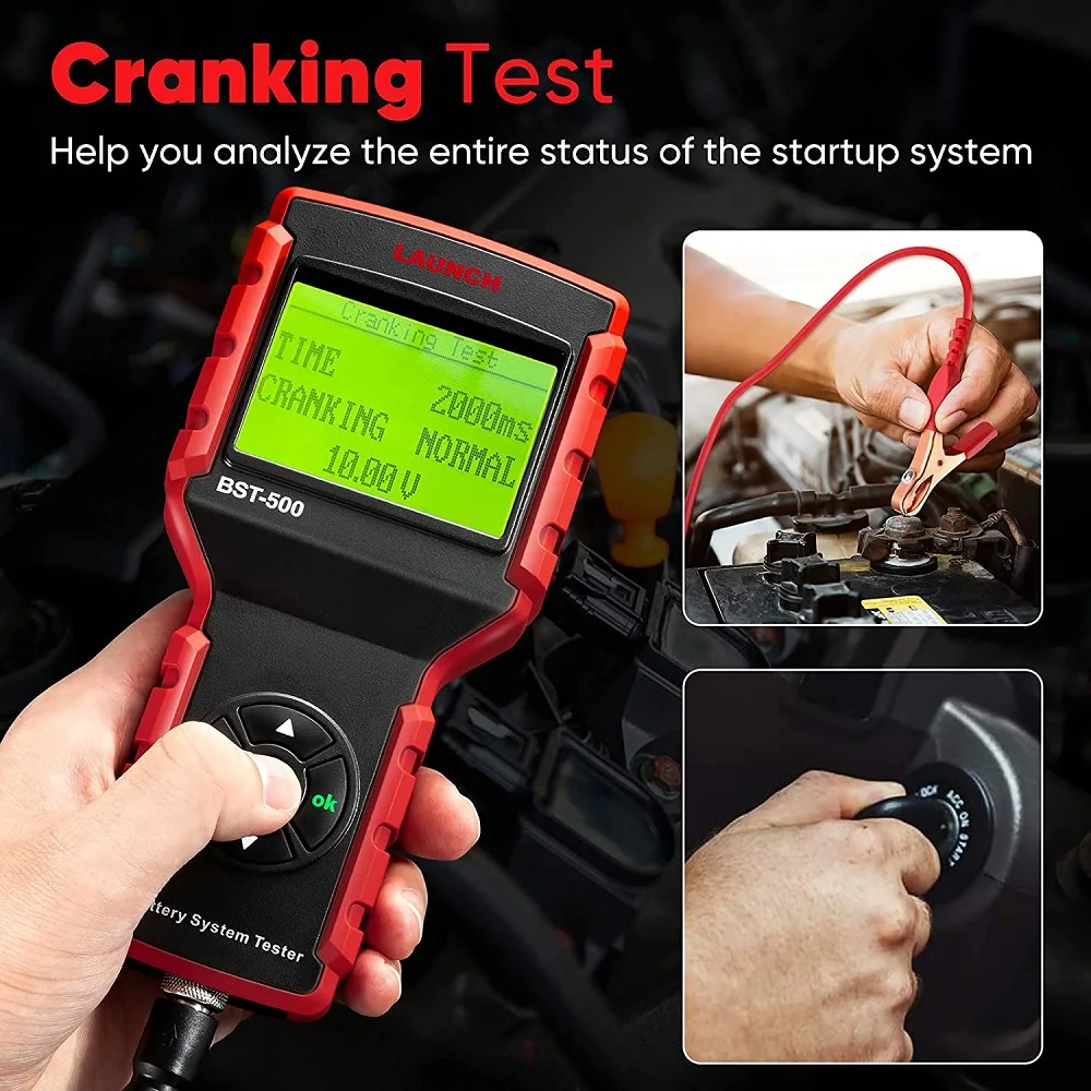 LAUNCH BST-500 Auto Battery Alternator Tester For Cars/ Boat/ Truck/ Lawn Mower 