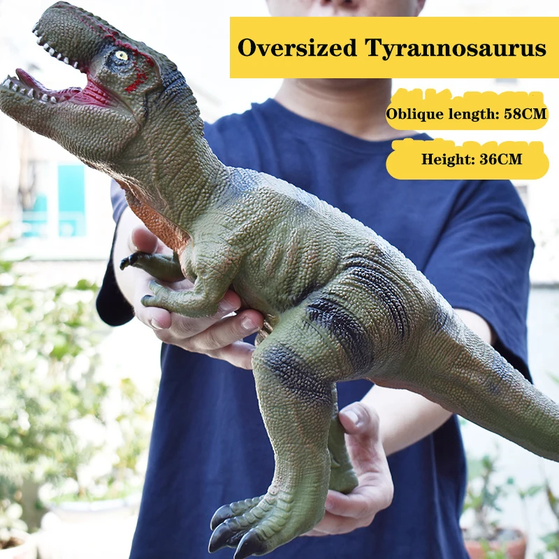 50cm Extra Large Simulation Soft Rubber Fall And Resist Pressure Tyrannosaurus Dinosaur Can Sound Animal Model Kid Toy Gift goku toys Action & Toy Figures