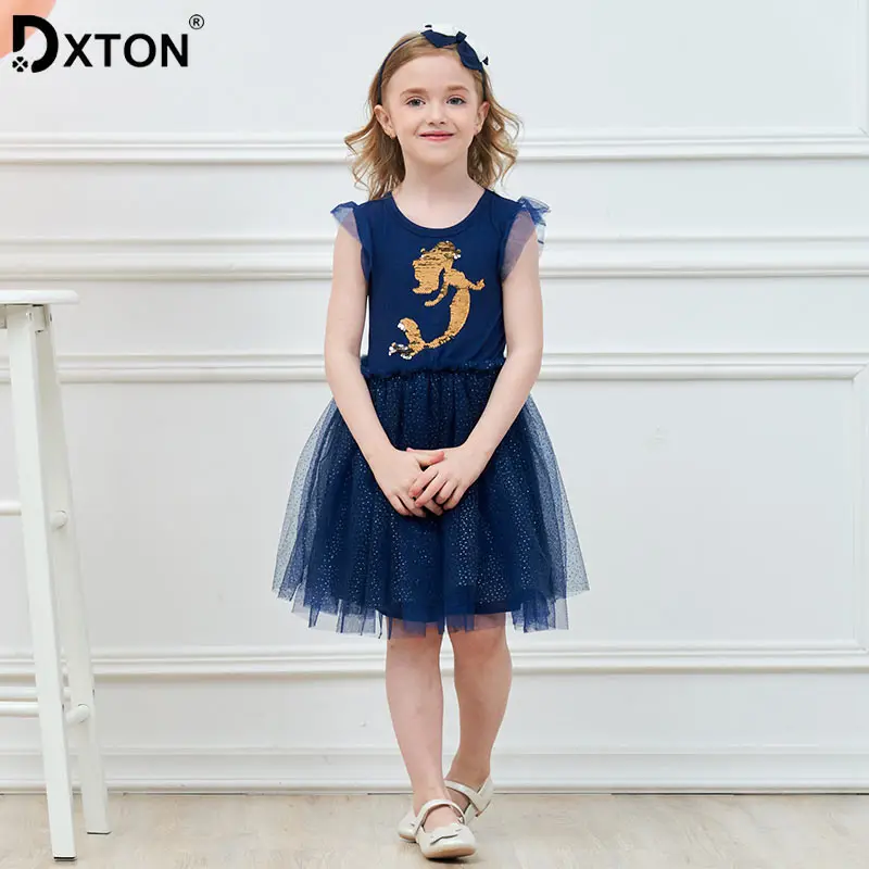 DXTON/милое платье для маленьких девочек; детская одежда; детские летние короткие платья с героями мультфильмов для девочек; Детские повседневные платья с короткими рукавами для маленьких девочек; Vestidos