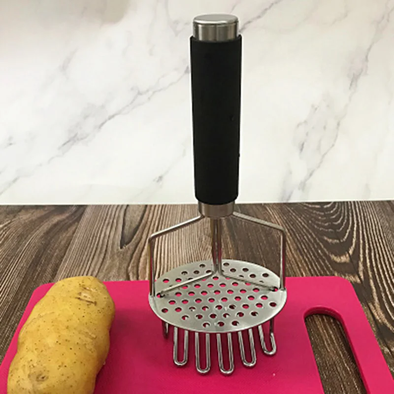 

Stainless Steel Potato Masher with Handle Retractable Spring DIY Mashed Potatoes Easy to Use Tool PAK55