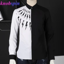 Европейская модная мужская рубашка с длинными рукавами в стиле пэчворк Chemise homme Бренд Качество футболки из натурального хлопка мужские повседневные тонкие Camisas