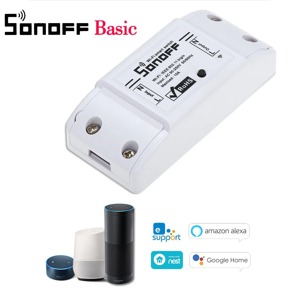Беспроводной переключатель Sonoff Baisc SV 2 шт./лот датчик SONOFF DR DIN рейка DW1 433 МГц смарт