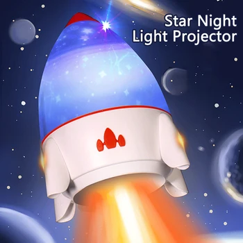 

360 Degree LED Lamp Gifts Rotating USB Rechargeable Modern Home Bedroom Star Night Light Projector Remote Control Romantic