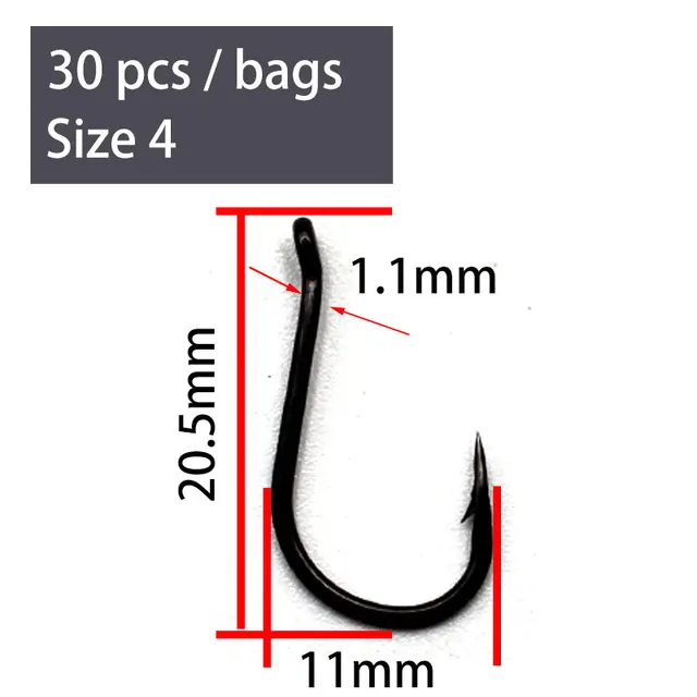 30 pcs PTFE Carp Fishing Hook Coating Fish Hook High Carbon Steel Barbed  Hook Carp Rigs Carp Hook For Fishing Accessories - AliExpress