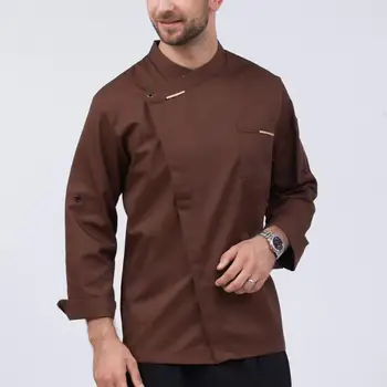 

3XL Unisex Chef Jacket Bakery Kitchen Uniforms Long Sleeve Work Apparel Chefwear Coat hotel bakery restaurant workers uniform.