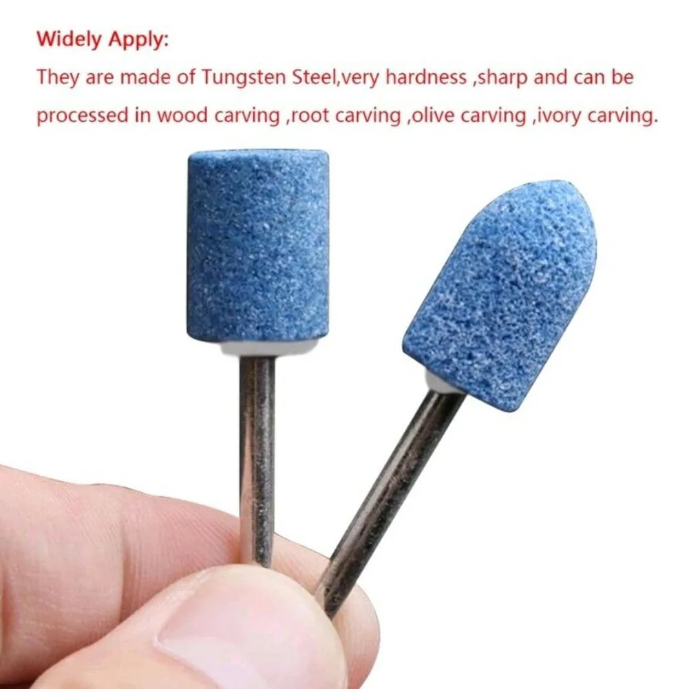 10Pcs Grinding Ceramic Stone Polishing Rotary Die Grinder Drill Bit Tool UK 
