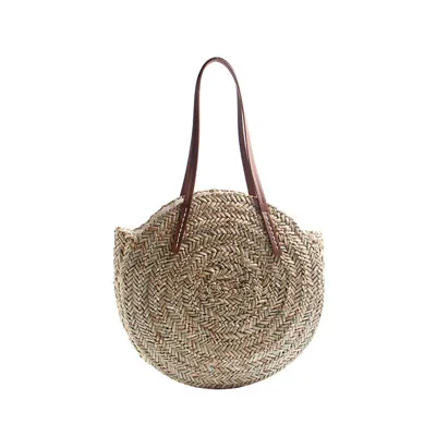 natural straw tote bag