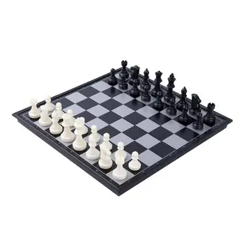 

Magnetic Folding Chess Set Portable Chessboard Game Toy Black White Chess