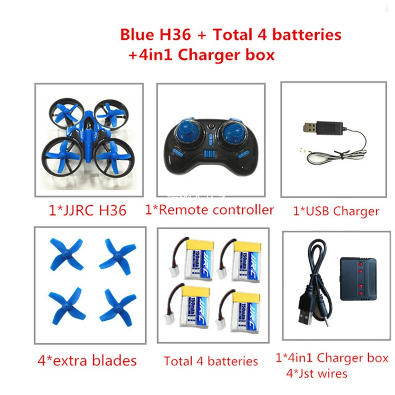Радиоуправляемый вертолет JJRC H36 мини-Дрон 2,4 ГГц 6-Axis Gyro Безголовый режим один ключ возврата RC Квадрокоптер с дистанционным управлением VS JJRC H8 мини H20 Дрон - Цвет: Blue 5