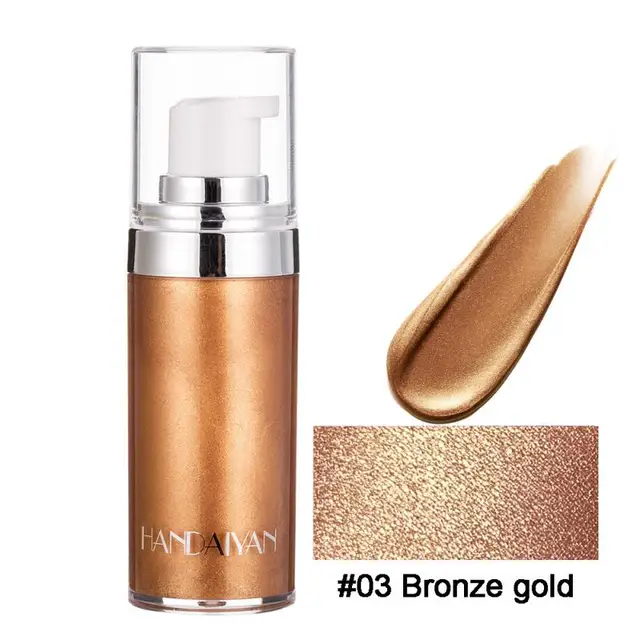 HANDAIYAN 4 Colors 60g Metallic Liquid Face Body Illuminator Shine Highlighter Makeup Palette Bronzer Liquid Makeup