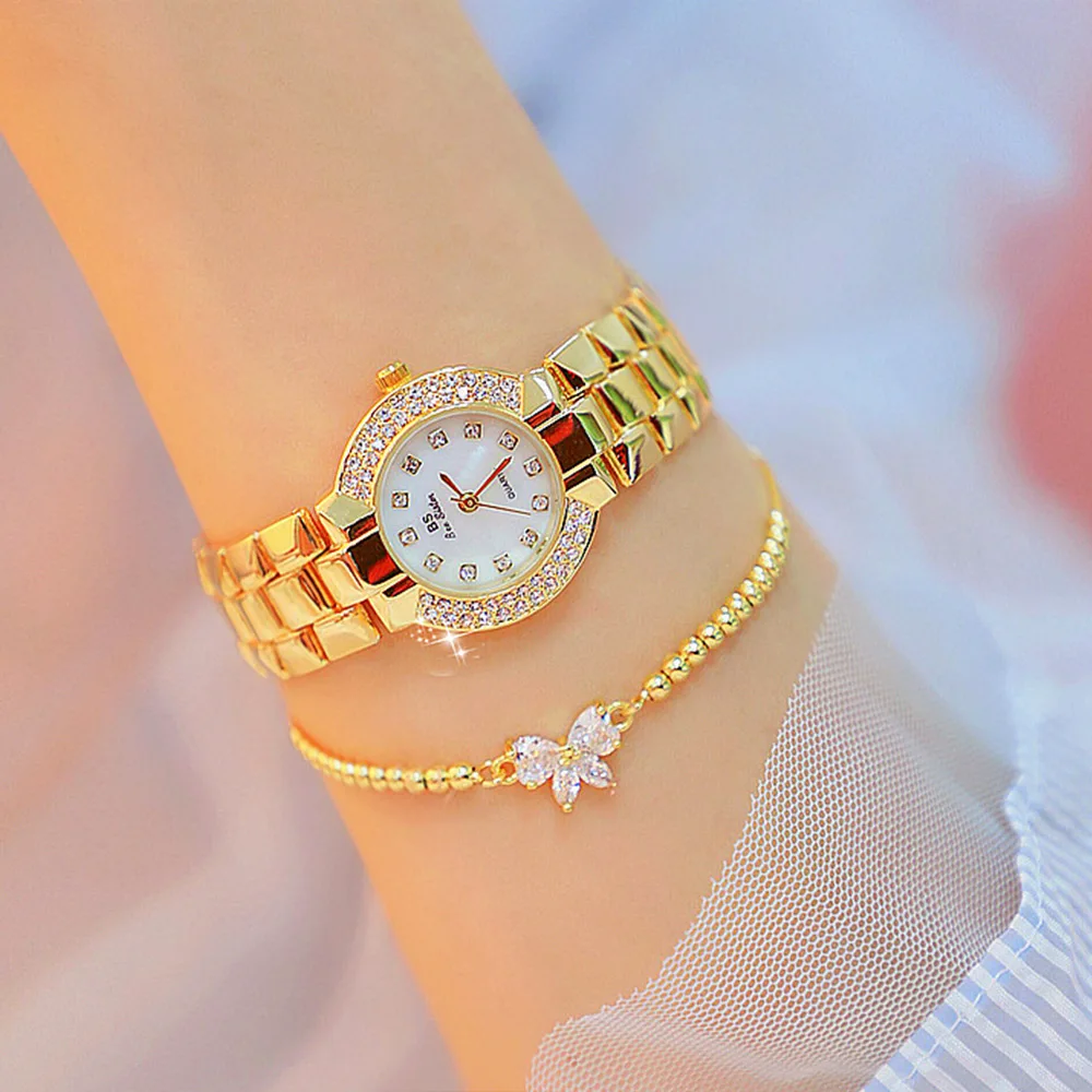 

-Style Full of Crystals Watch Diamond-embedded Watch Small Dial Stainless Steel Belt Quartz Watch Students Watch