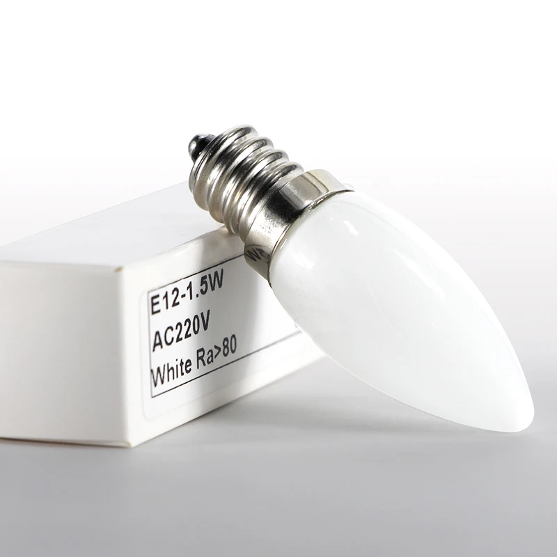 Лампада led e12 Мини лампа накаливания 110 В 220 В 2 Вт cob e 12 Энергосберегающая Кукуруза точечное освещение дома стеклянная лампочка в форме раковины для настенной лампы