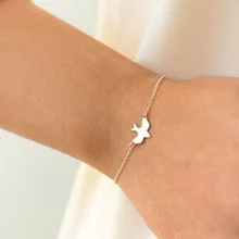 Браслеты LISMLISM Peace Pigeon, женский браслет с кисточками для девочек, розовое золото, модные украшения в виде животных, богемные браслеты из цинкового сплава