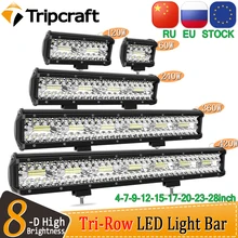 Tripcraft-Barra de luz LED de trabajo para coche, Tractor, barco, todoterreno, 4x4, camión, SUV, ATV, conducción de 12V y 24V, 3 filas, 4 - 28 pulgadas