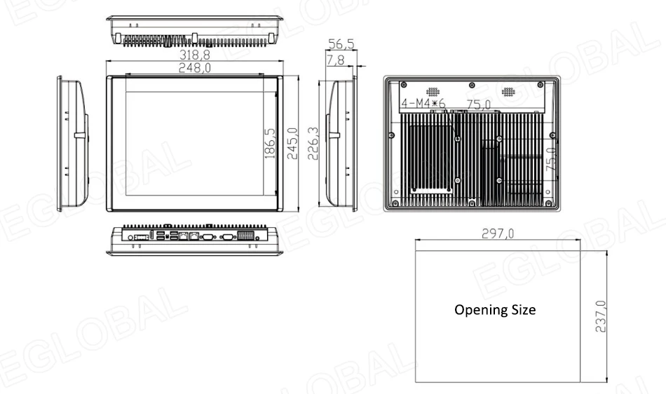 15'' Large Screen All-In-One Computer with Intel Core i5 6360U, Rugged Touch Screen Monitor, WES7 Operating System - Industrial Panel PC. Description Image.This Product Can Be Found With The Tag Names Barebone Mini PC, Computer Office, Screen