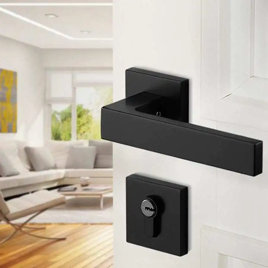 寝室用の磁気ドアロック,モダンなミニマリストの木製ドアハンドル,サイレントルーム,家庭用 - AliExpress ミニマリスト埋め込み丸型室内ドアロックドアハンドル寝室の部屋木製ドアロック磁気サイレントドアロック(Black Nickel)