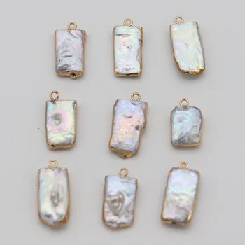 

3pcs Rectangle Shape Pearl Natural Freshwater Pearl Charms Pendants for Jewelry Making DIY Necklace Bracelet Size 8x16-10x22mm