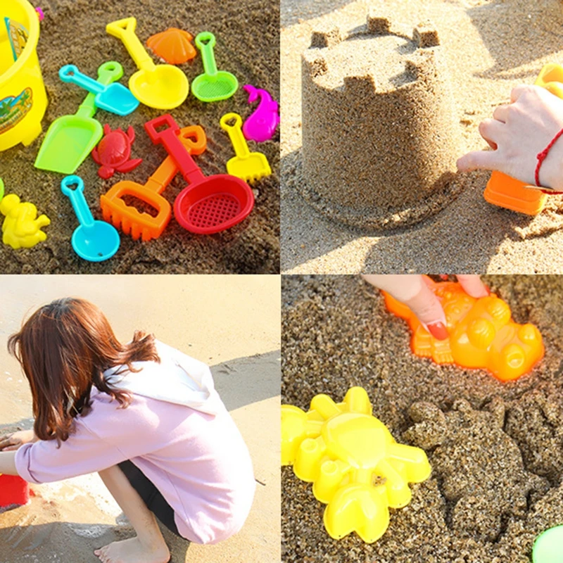 discounted 6 sets Children's beach toy car suit baby play with sand dug tool