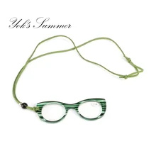 YOK'S Висячие шейные очки для чтения мраморные кошачий глаз кулон ожерелье дальнозоркость дальнозоркости очки диоптрий от 1,0 до 3,5