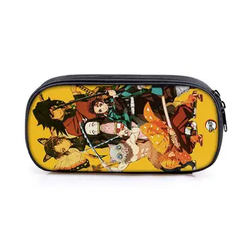 

Square Creative Polyester Personalised Make Up Bag Pencil Case Demon Slayer Children's Pencil Bag Anime Stationery Pouch