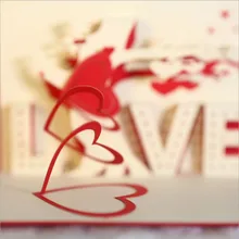 Любовь Сердце декоративная поздравительная открытка трехмерное поздравление 3D Бумажная вырезка на заказ Любовь Дерево День Святого Валентина подарок поздравительная открытка