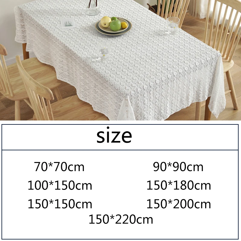  White Vintage Table Cloth Wedding Decor Lace Tablecloth Jacquard Table Cover Party Decorative Tea T