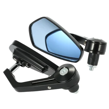 

Hot Pair of Motorcycle End Bar Rearview Mirror Universal 7/8" Handle Bar 360 Swivel & Angle Adjustable Side View Mirrors