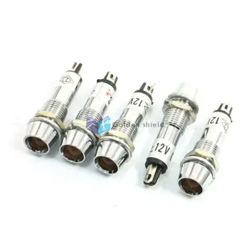 

5 Pcs Panel Mounting Light Indication LED Signal Lamp DC 12V Yellow