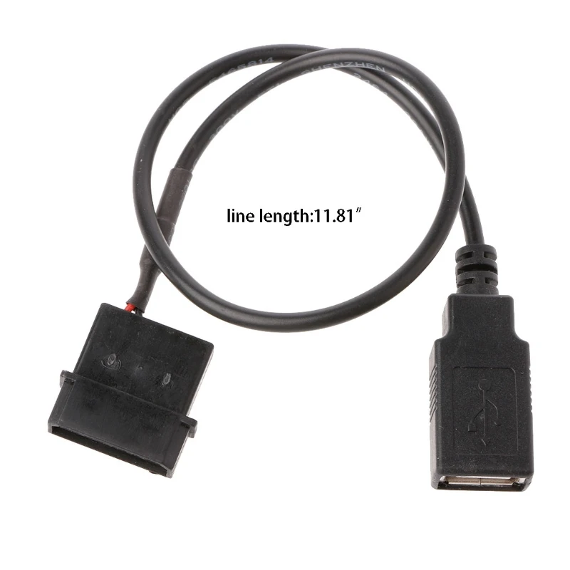 

30cm 1 PC Internal 5V 2Pin IDE Molex to USB A Female Power Charge Cable Cord