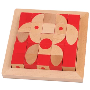 

Children Brain Square Desktop Game Square 3D Solid Wooden Children Early Education Toys