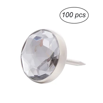 

100pcs Crystal Head Upholstery Nails Tacks Decorative Sofa Furniture Tacks