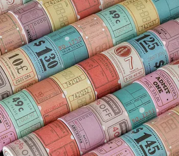 

30mm*5M High Quality Old Ticket Cool Wide Washi Tape