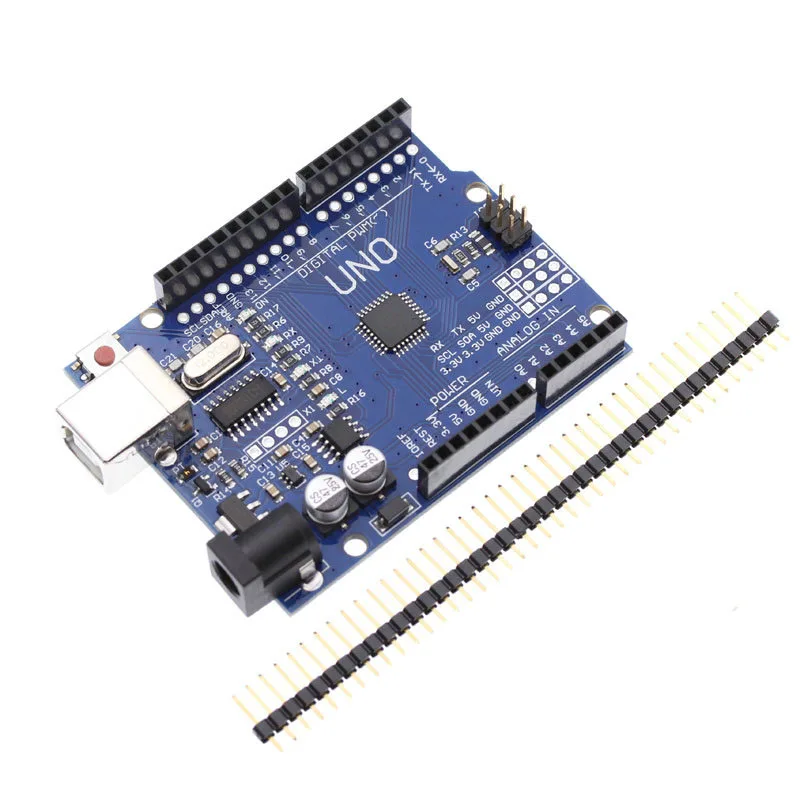 UNO R3 Для Arduino UNO R3 CH340G MEGA328P чип 16 МГц ATMEGA328P-AU макетная плата интегральные схемы комплект чехол+ USB кабель - Цвет: UNO R3