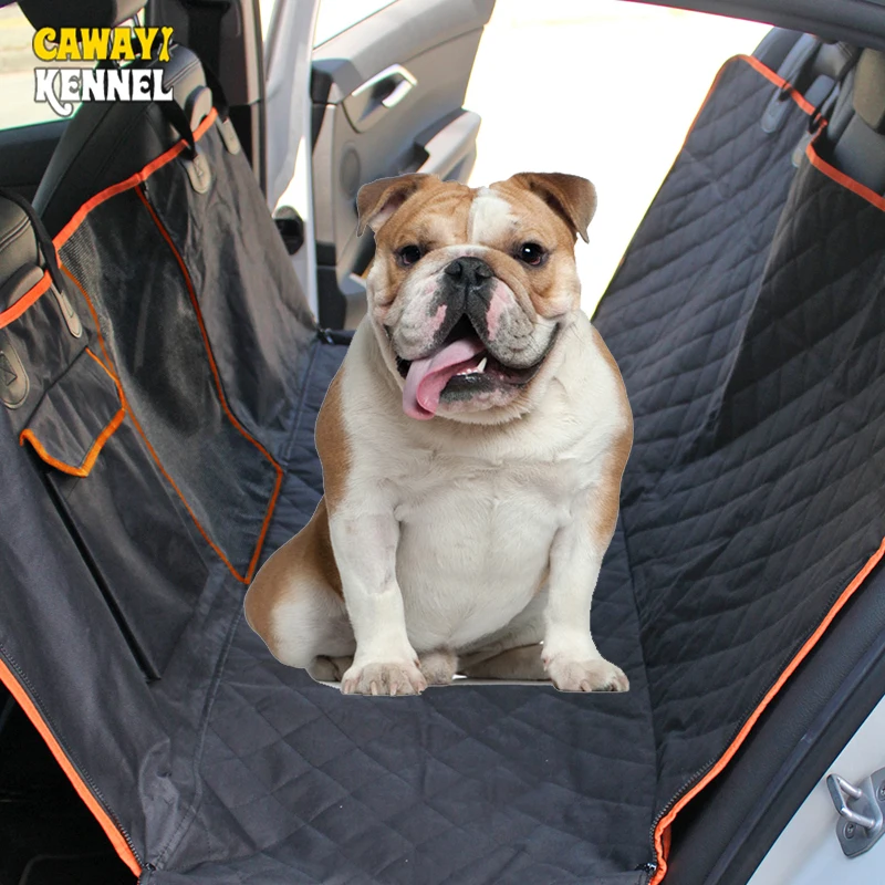 Comprar Perro coche vista malla impermeable portador de mascotas coche fila trasera asiento trasero cojín hamaca con cremallera y bolsillo transpirable cojín gato