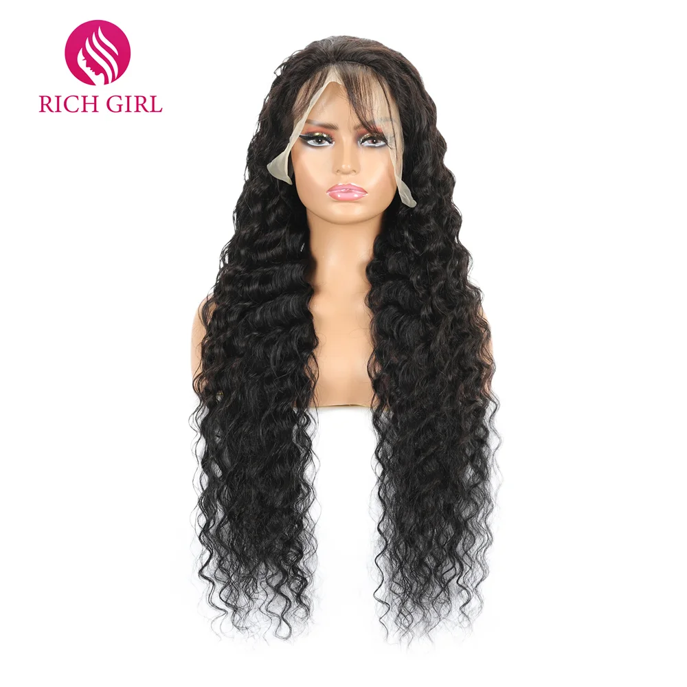 Brazilian Deep Wave Frontal Wigs 13X6 HD Lace Front Human Hair Wigs For Women Richgirl 4X4 5X5 6X6 Deep Curly Lace Closure Wig